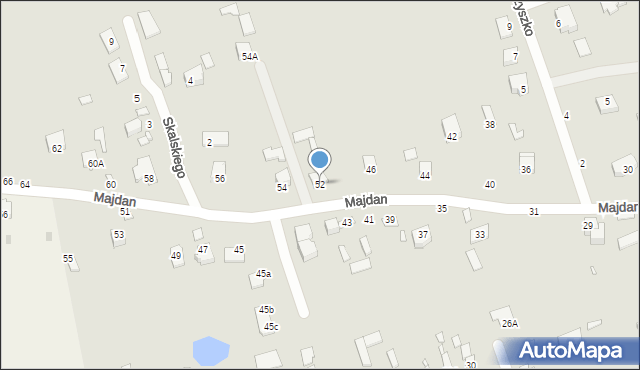 Chełm, Majdan, 52, mapa Chełma