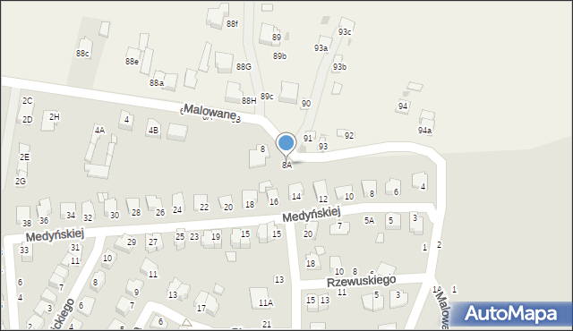 Chełm, Malowane, 8A, mapa Chełma