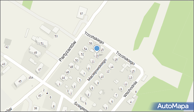 Chodel, Maciejowskiego Bernarda, 13, mapa Chodel