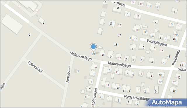 Chojnice, Makowskiego, 18, mapa Chojnic