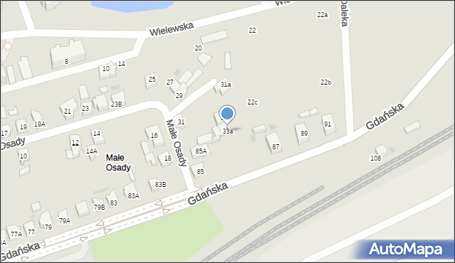 Chojnice, Małe Osady, 33a, mapa Chojnic