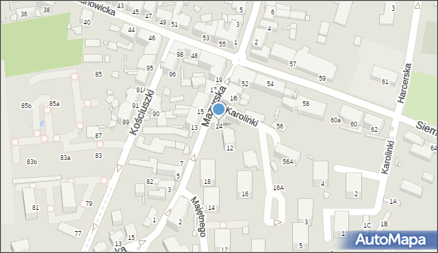 Chorzów, Mazurska, 14, mapa Chorzów