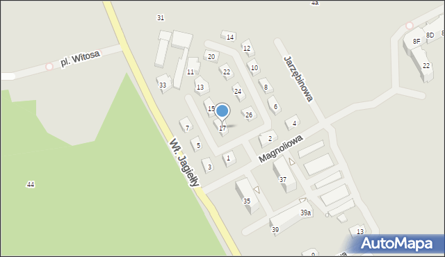 Choszczno, Magnoliowa, 17, mapa Choszczno