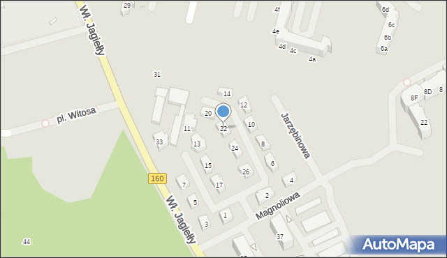 Choszczno, Magnoliowa, 22, mapa Choszczno