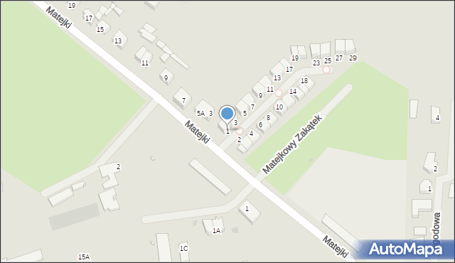 Choszczno, Matejkowy Zakątek, 1, mapa Choszczno