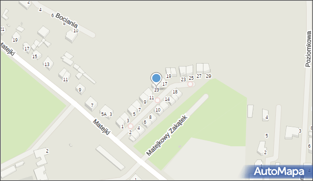 Choszczno, Matejkowy Zakątek, 13, mapa Choszczno
