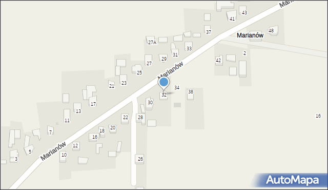 Cianowice, Marianów, 32, mapa Cianowice