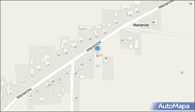 Cianowice, Marianów, 34, mapa Cianowice