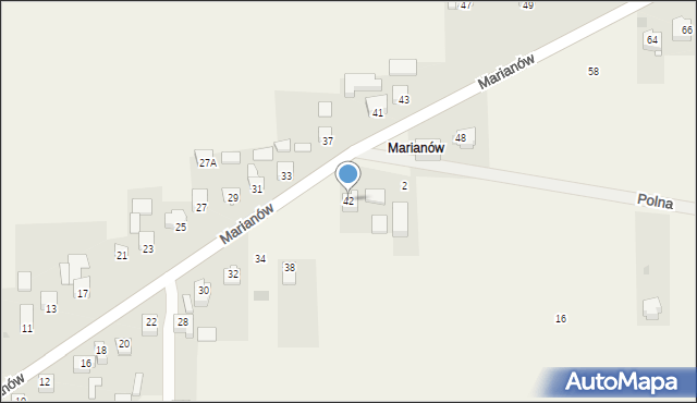 Cianowice, Marianów, 42, mapa Cianowice