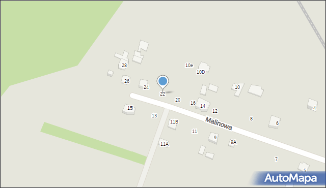 Ciechanów, Malinowa, 22, mapa Ciechanów