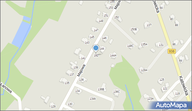 Cieszyn, Majowa, 142, mapa Cieszyna