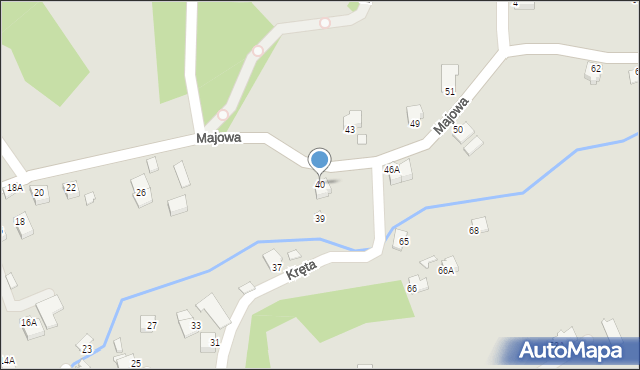 Cieszyn, Majowa, 40, mapa Cieszyna