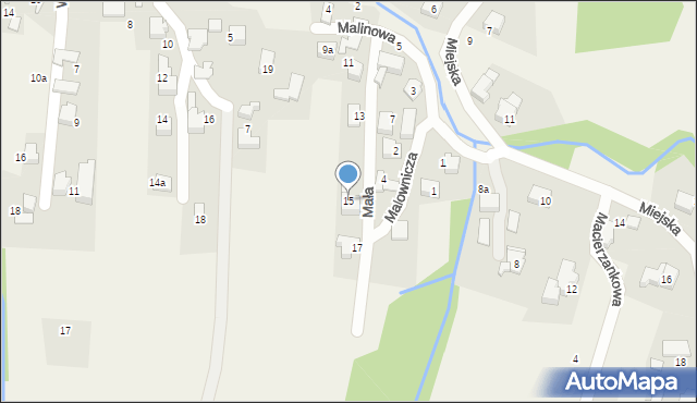 Czaniec, Malinowa, 15, mapa Czaniec