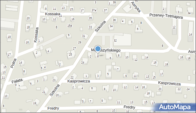 Czechowice-Dziedzice, Makuszyńskiego Kornela, 4, mapa Czechowic-Dziedzic