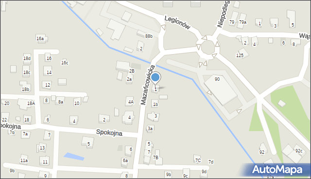 Czechowice-Dziedzice, Mazańcowicka, 1, mapa Czechowic-Dziedzic