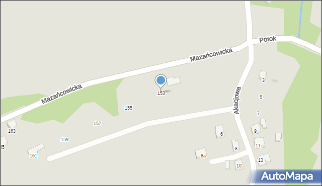 Czechowice-Dziedzice, Mazańcowicka, 153, mapa Czechowic-Dziedzic