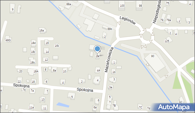 Czechowice-Dziedzice, Mazańcowicka, 2a, mapa Czechowic-Dziedzic