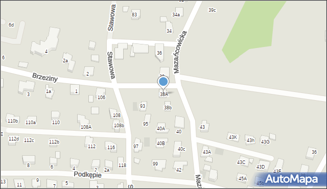 Czechowice-Dziedzice, Mazańcowicka, 38A, mapa Czechowic-Dziedzic