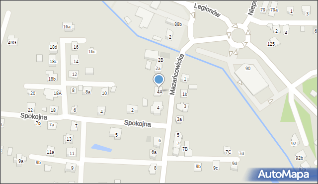 Czechowice-Dziedzice, Mazańcowicka, 4A, mapa Czechowic-Dziedzic