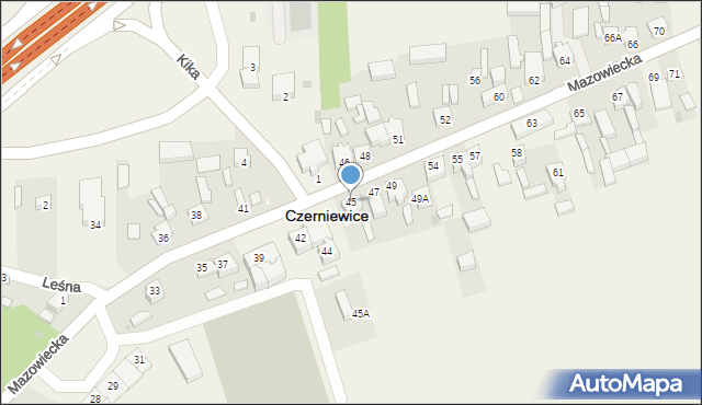 Czerniewice, Mazowiecka, 45, mapa Czerniewice