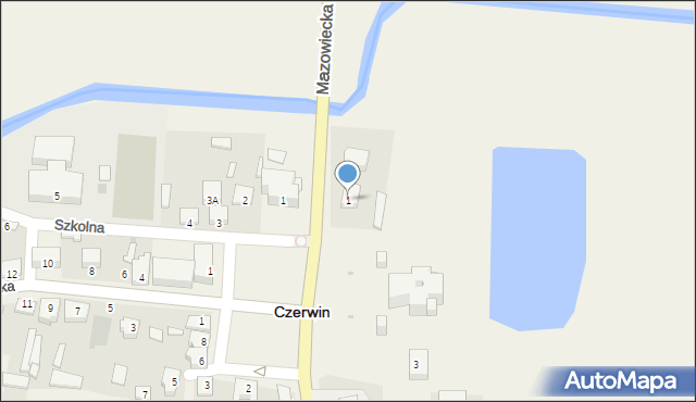 Czerwin, Mazowiecka, 1, mapa Czerwin