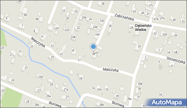 Czerwionka-Leszczyny, Malczyka, dr., 18, mapa Czerwionka-Leszczyny