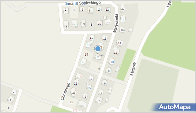 Czerwonak, Marysieńki, 11, mapa Czerwonak