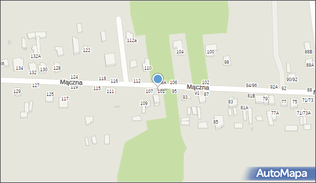 Częstochowa, Mączna, 103, mapa Częstochowy