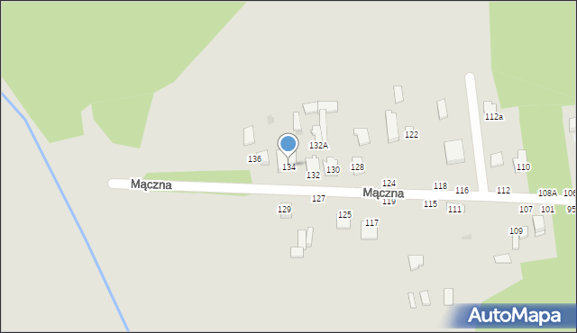 Częstochowa, Mączna, 134, mapa Częstochowy