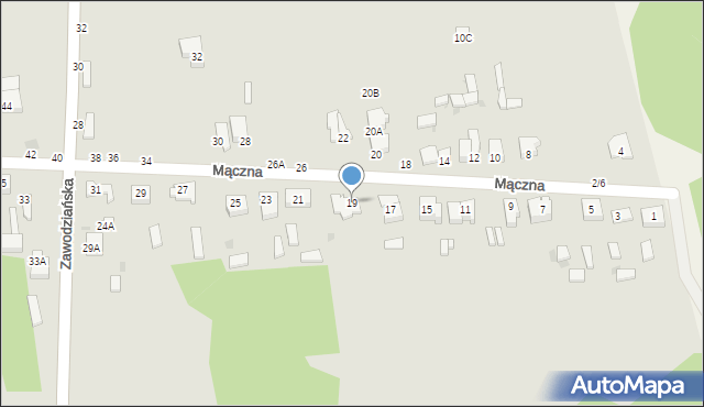 Częstochowa, Mączna, 19, mapa Częstochowy