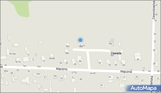 Częstochowa, Mączna, 58d, mapa Częstochowy