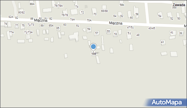Częstochowa, Mączna, 59B, mapa Częstochowy