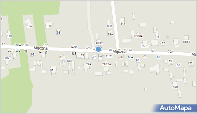 Częstochowa, Mączna, 77/55, mapa Częstochowy