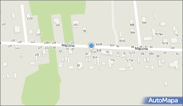 Częstochowa, Mączna, 83/85, mapa Częstochowy