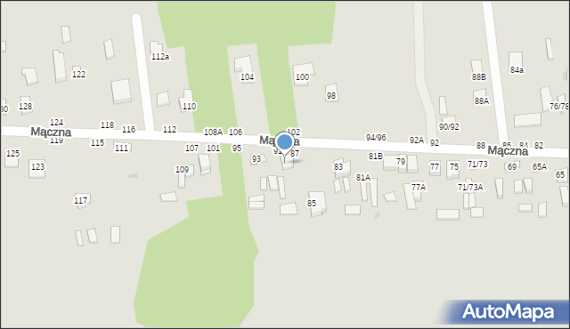 Częstochowa, Mączna, 89/91, mapa Częstochowy