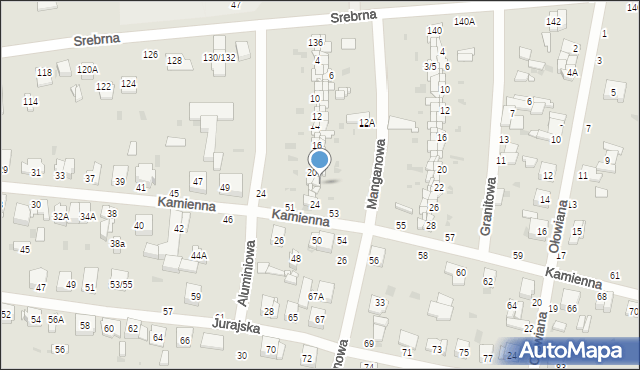 Częstochowa, Manganowa, 22, mapa Częstochowy