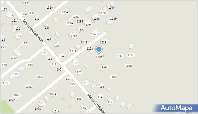 Częstochowa, Makuszyńskiego Kornela, 120a, mapa Częstochowy