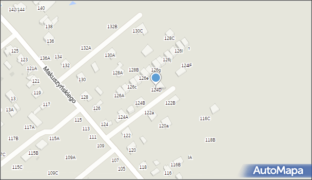 Częstochowa, Makuszyńskiego Kornela, 124D, mapa Częstochowy