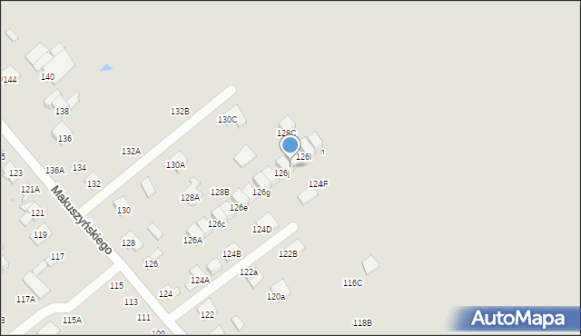 Częstochowa, Makuszyńskiego Kornela, 126k, mapa Częstochowy