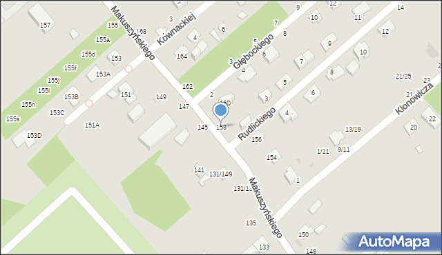 Częstochowa, Makuszyńskiego Kornela, 158, mapa Częstochowy