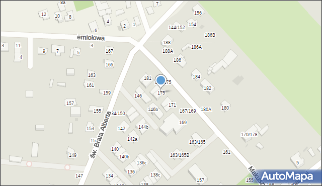 Częstochowa, Makuszyńskiego Kornela, 175, mapa Częstochowy