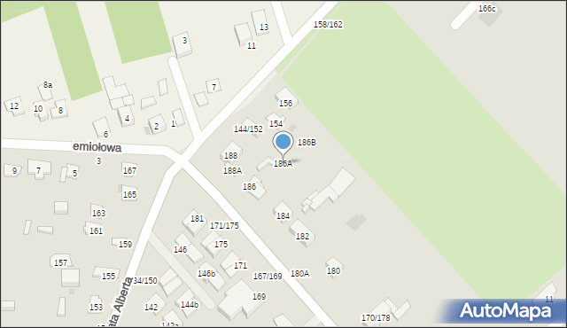 Częstochowa, Makuszyńskiego Kornela, 186A, mapa Częstochowy