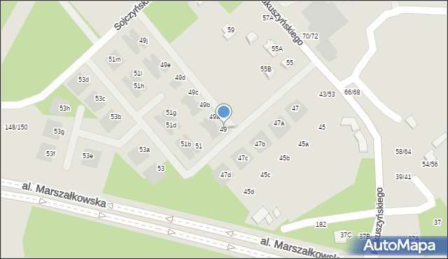 Częstochowa, Makuszyńskiego Kornela, 49, mapa Częstochowy