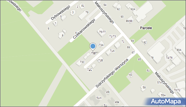 Częstochowa, Makuszyńskiego Kornela, 73B, mapa Częstochowy