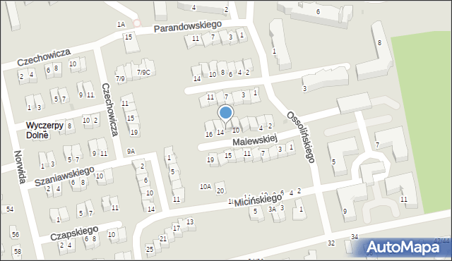 Częstochowa, Malewskiej Hanny, 12, mapa Częstochowy
