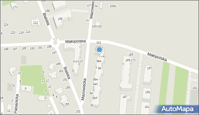 Częstochowa, Mazowiecka, 98B, mapa Częstochowy