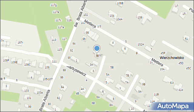 Częstochowa, Martusewicz Zofii, 3B, mapa Częstochowy