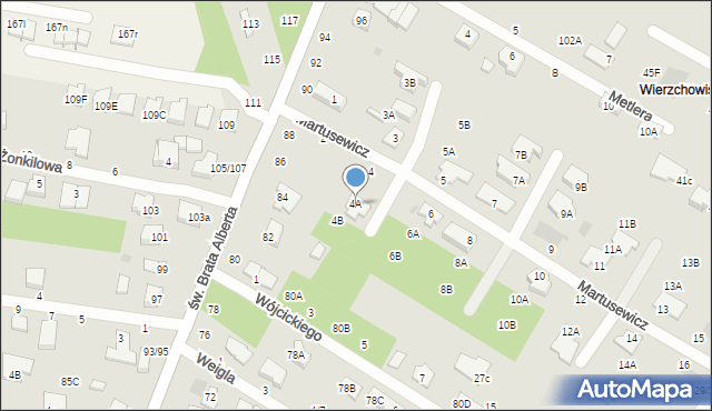 Częstochowa, Martusewicz Zofii, 4A, mapa Częstochowy