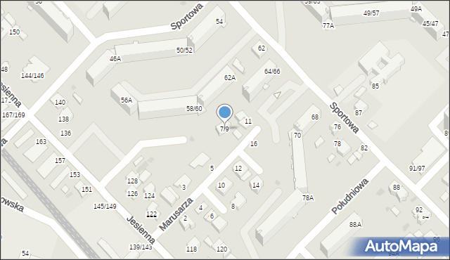 Częstochowa, Marusarza Stanisława, 7/9, mapa Częstochowy