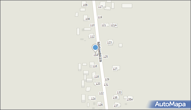 Częstochowa, Malownicza, 114, mapa Częstochowy